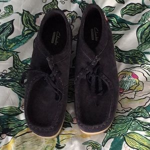Never worn suede blue Clark’s with a little wedge